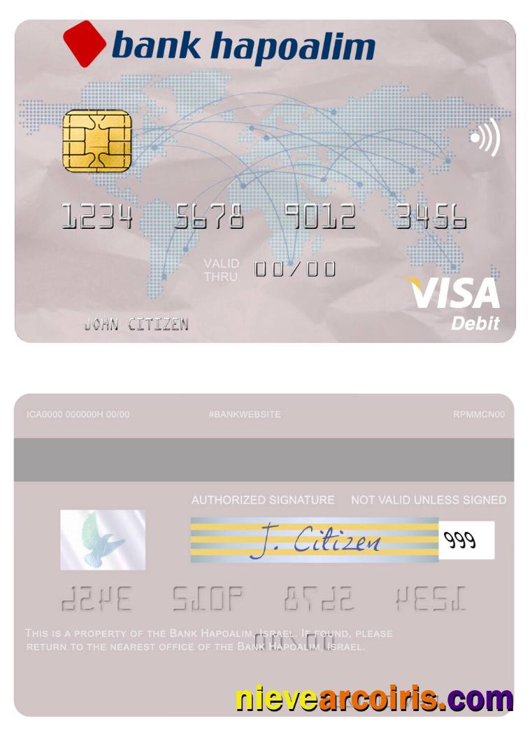 Israel Bank Hapoalim visa debit card